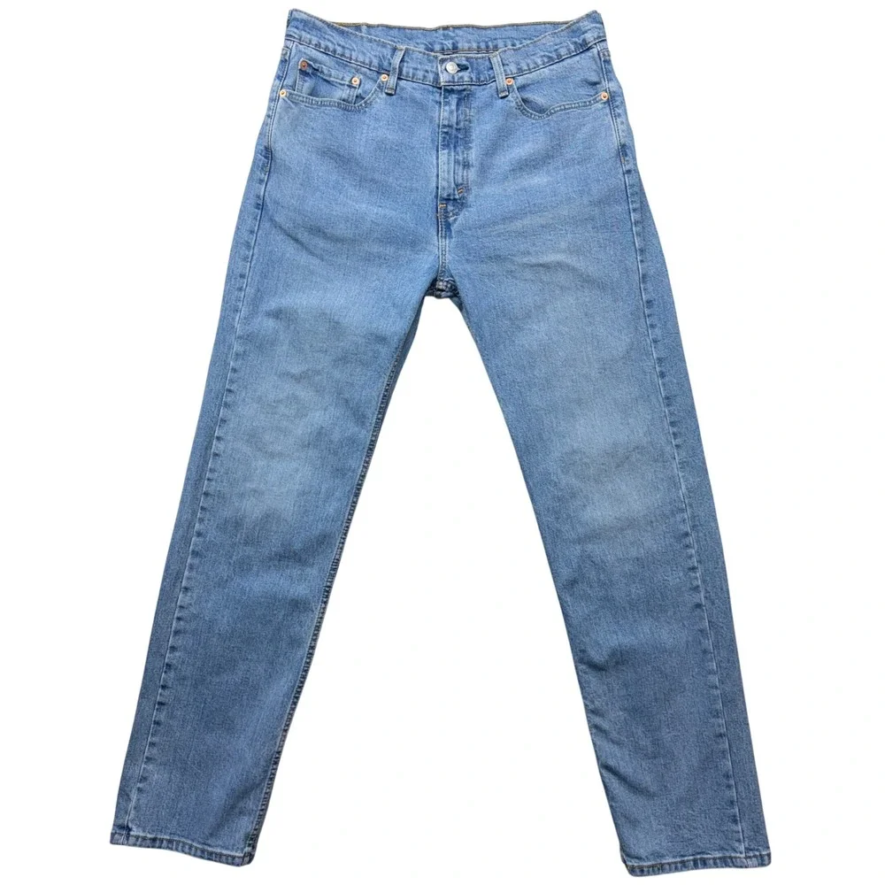 Levis 505 Regular Fit Straight Leg Jeans Mens 36x34 Medium Wash Blue Denim